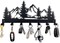 Metal Wall Key Holder – 7-Hook Key Organizer Rack for Kitchen, Entryway, Hallway, Bedroom, or Doorway, Mountain Design 12"